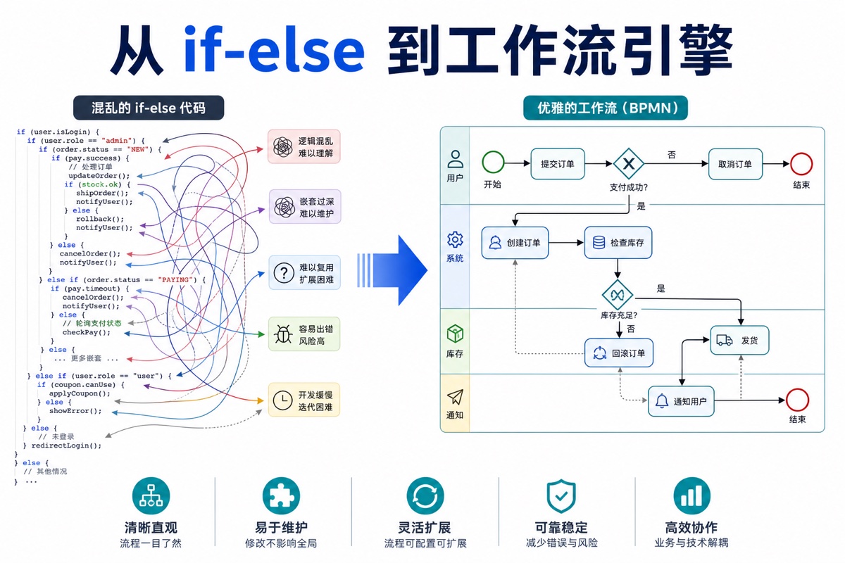 Flowable 工作流引擎实战：从 if-else 状态机到 BPMN 流程编排